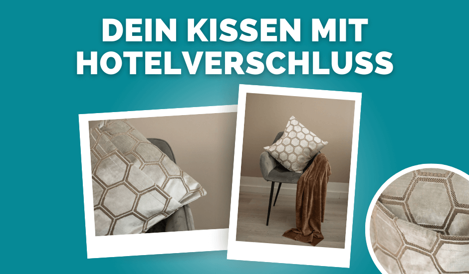 Kissen mit Hotelverschluss in Polaroids kompr