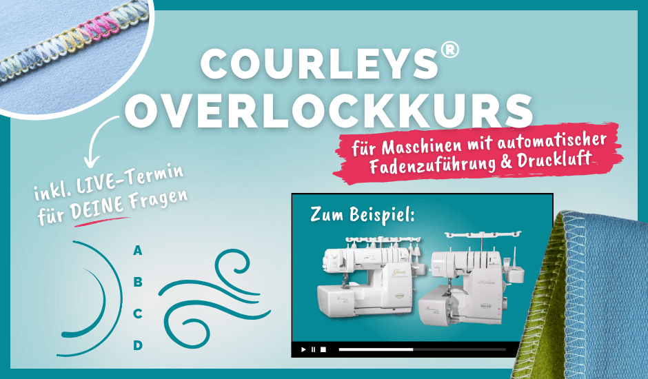 overlockkurs für Maschinen mit & automatischer Fadenzuführung & Druckluft