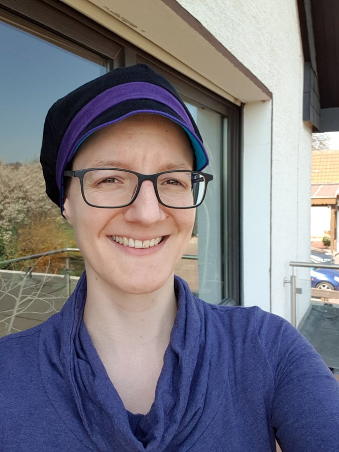 Selfie mit selbstgenähter Mütze