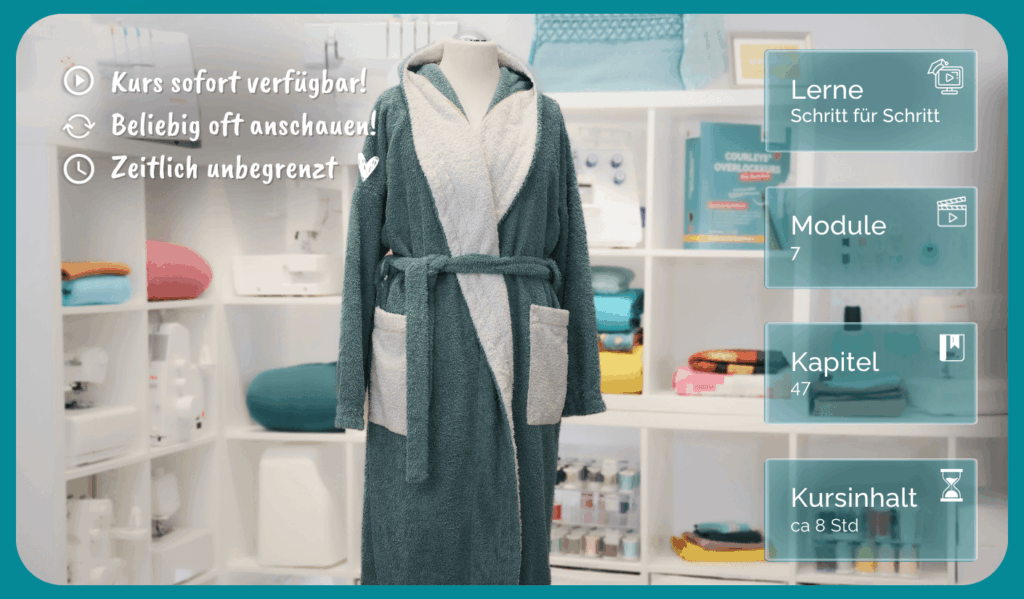 Galeriebild Bademantel nähen aus Frotteeby Lock Modulanzahl kompr